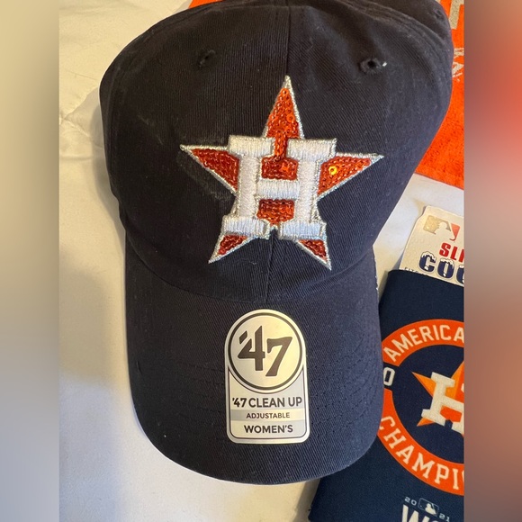 Houston Astro’s AL Championship  2021 set Includes sparkle hat +accessories - Picture 3 of 10